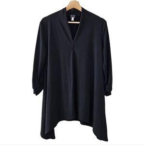 Clara Sun Woo Black Draped Comfortable Womens Blouse Top